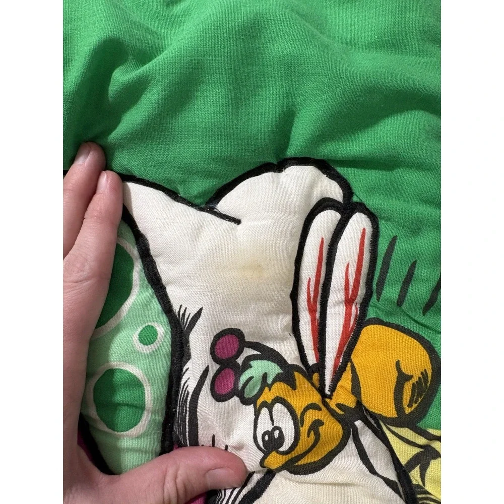 Vintage Barney‎ Barney's Bedtime Stories Quilt Crib Baby Blanket Plush 26x41